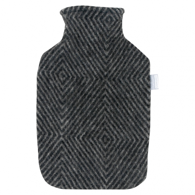 Maria hot water bottle, black-gray