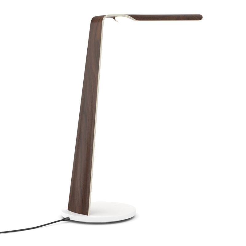 Swan Qi table lamp, walnut
