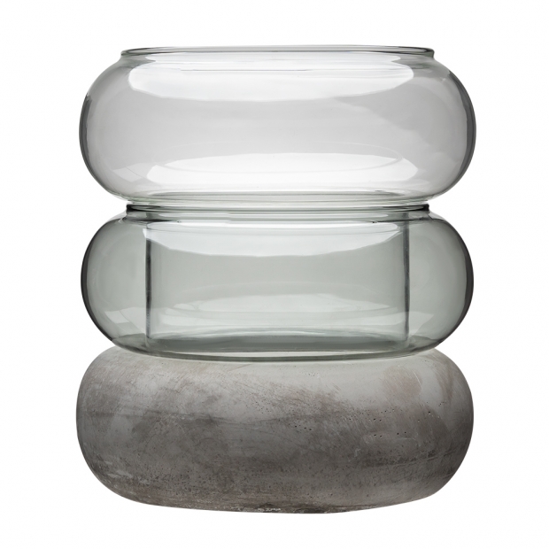 Bagel vase/lantern, grey