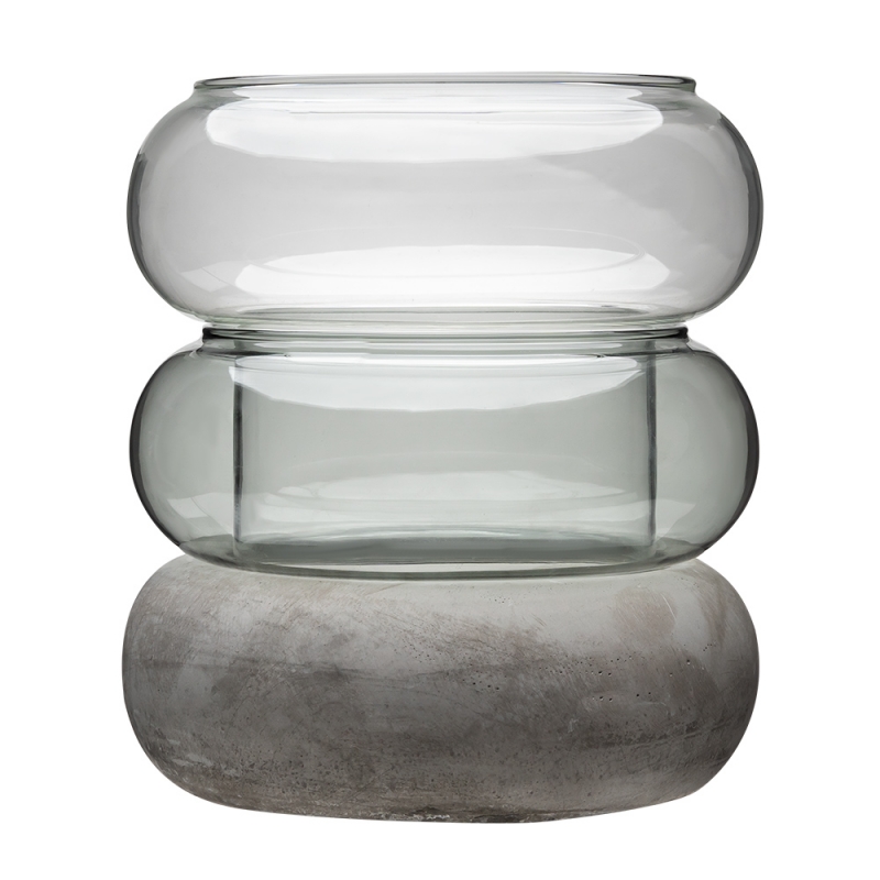 Bagel vase/lantern, grey