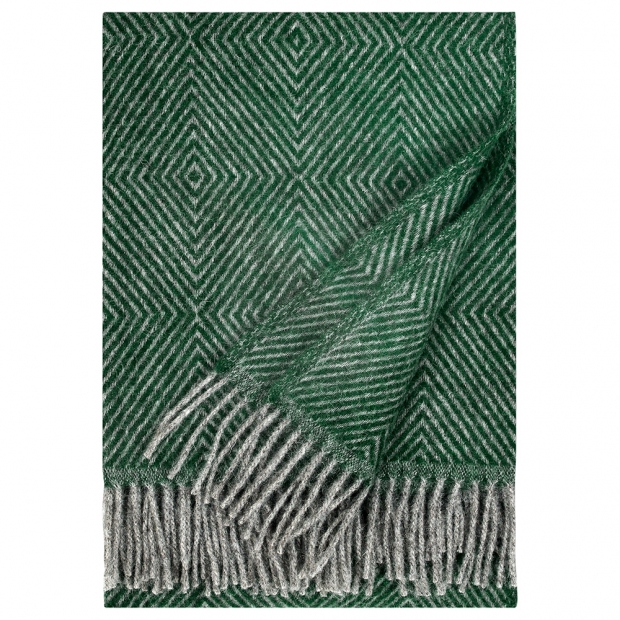 Vlněná deka Maria 130x180, šedo-zelená
