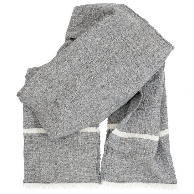 Merino scarf Tanhu, with pockets / light gray-white