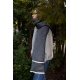 Merino scarf Tanhu, with pockets / dark gray-white