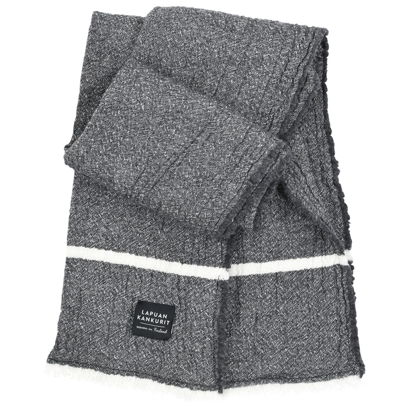 Merino scarf Tanhu, with pockets / dark gray-white