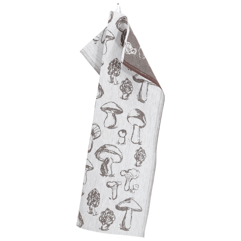 Sienimetsä tea towel 46x70, brown-white