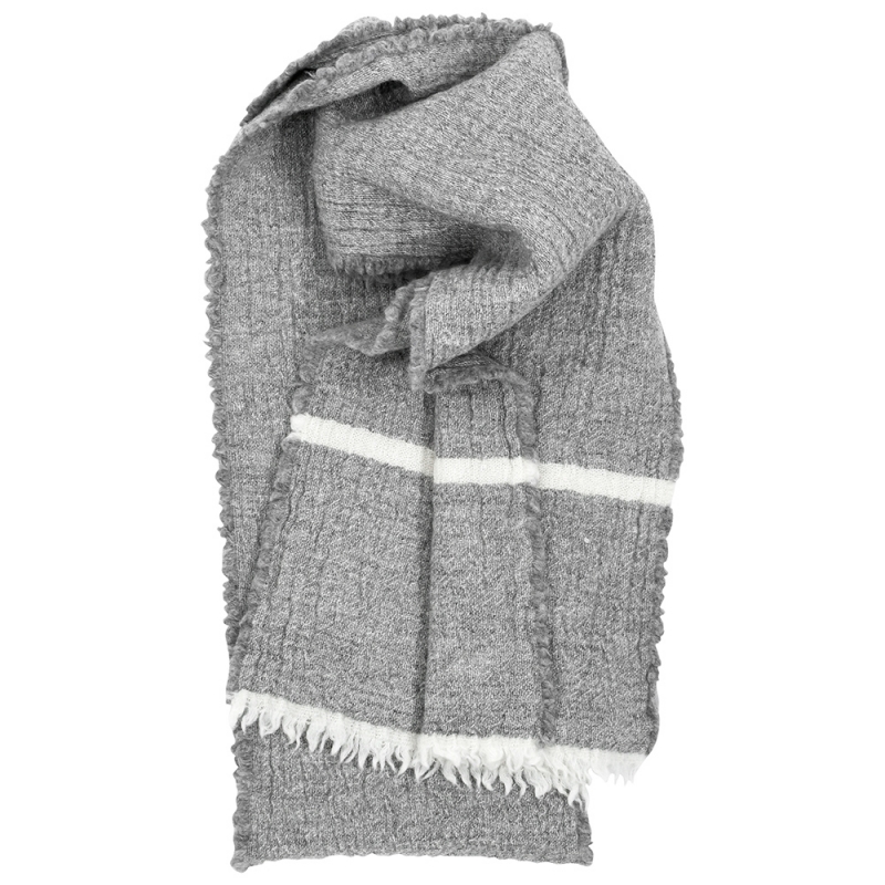 Merino scarf Tanhu, light gray-white