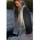 Merino scarf Tanhu, light gray-white