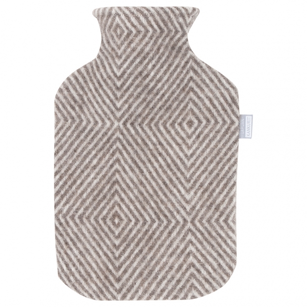 Hot water bottle Maria, brown-white