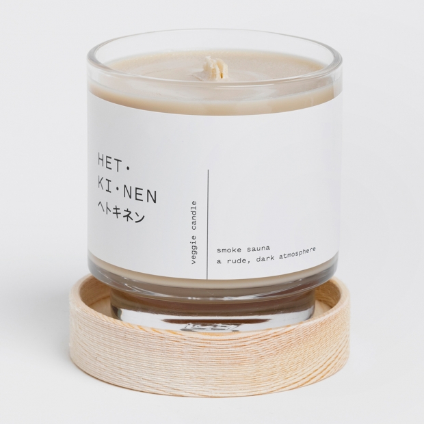 Scented candle in glass Veggie, smoke sauna