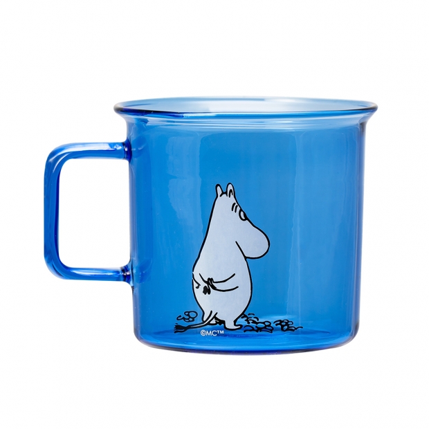 Moomin glass mug 0.35l, blue