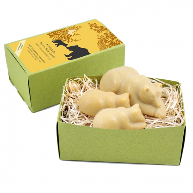Natural soap bear family 170g, spruce resin