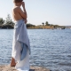 Saari towel, blue-white