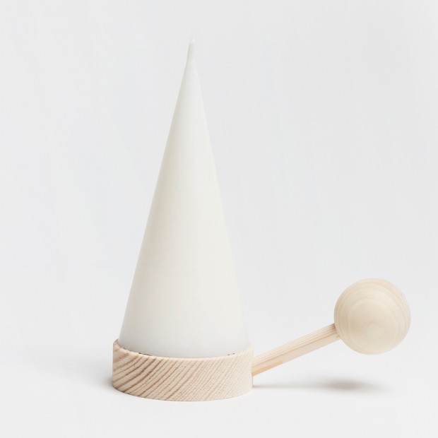 Happiness tree candle with candlestick, pine