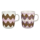 Oiva Lokki Pergola mug set 0.25l, 2pcs / pink-brown