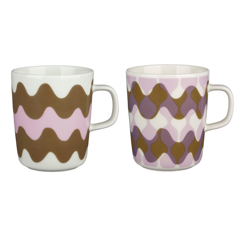 Oiva Lokki Pergola mug set 0.25l, 2pcs / pink-brown