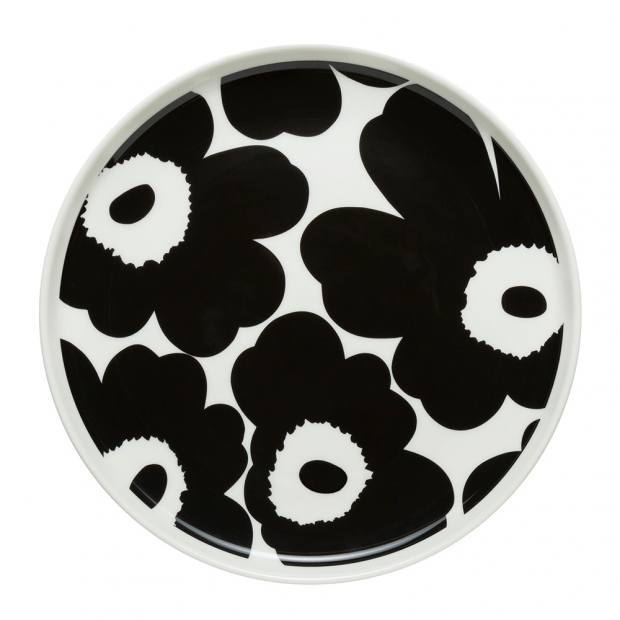 Oiva Unikko plate 20cm, black-white
