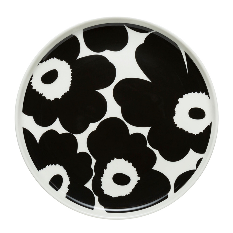 Oiva Unikko plate 20cm, black-white