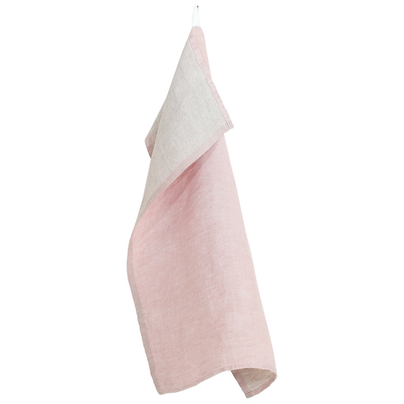 Linen tea towel Duo 48x70, pink-linen