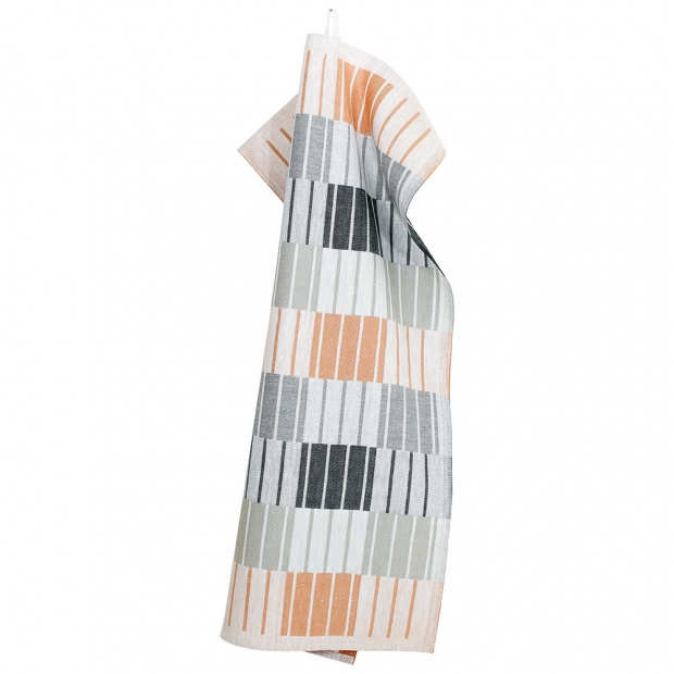 Linen tea towel Sointu 46x70, linen-orange-gray