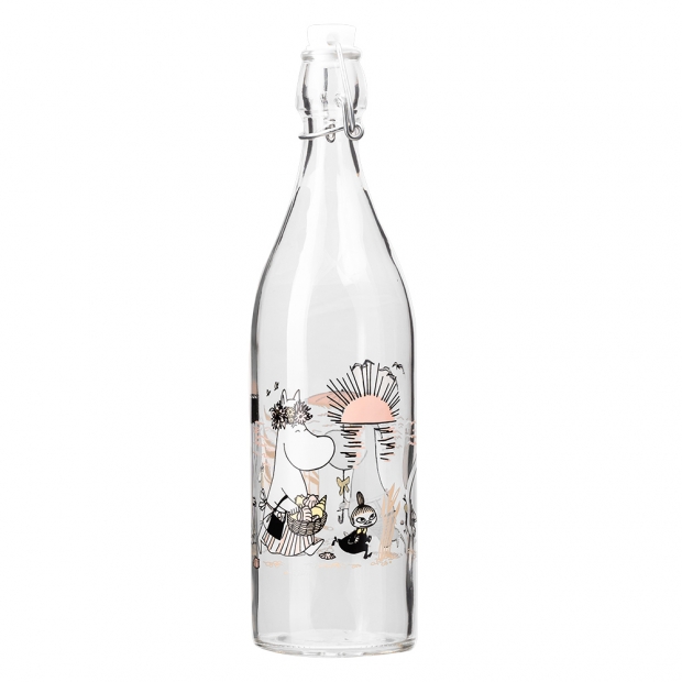 Moomin Beach glass bottle 1l