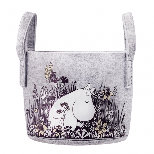 Storage basket Moomin Flower field 17l, grey