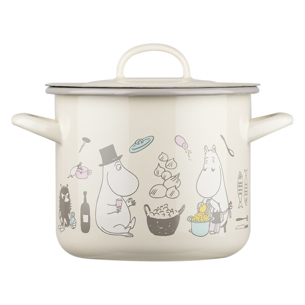 Moomins Bon Appétit pot 2.5l, enamel / beige