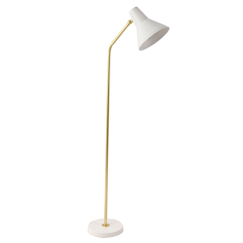 Carin floor lamp, white / brass