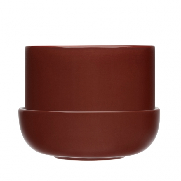 Nappula flower pot, with saucer / brown