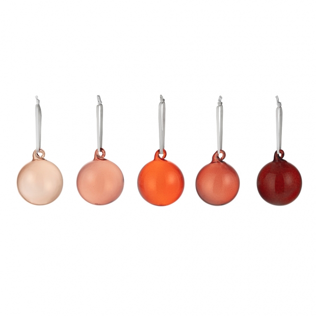 Christmas ornaments 5pcs, small / red