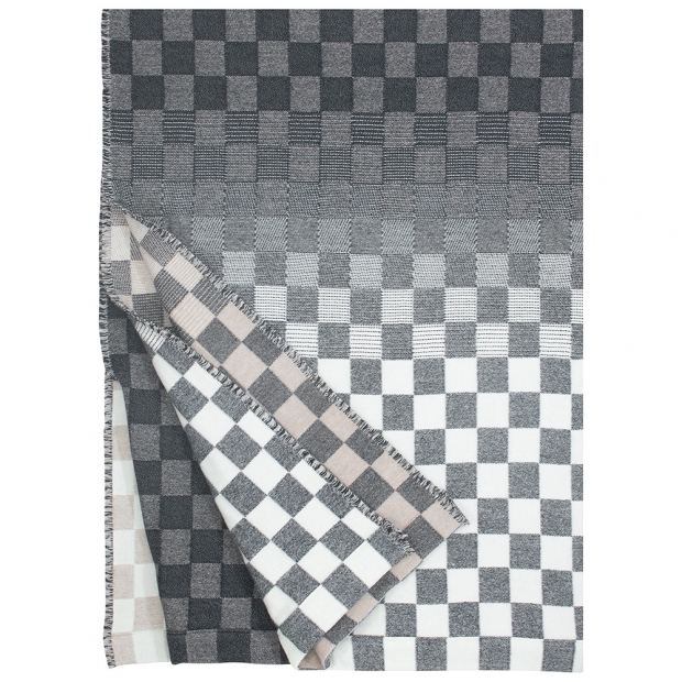 Merino deka Shakki 130x180, béžovo-čierno-biela