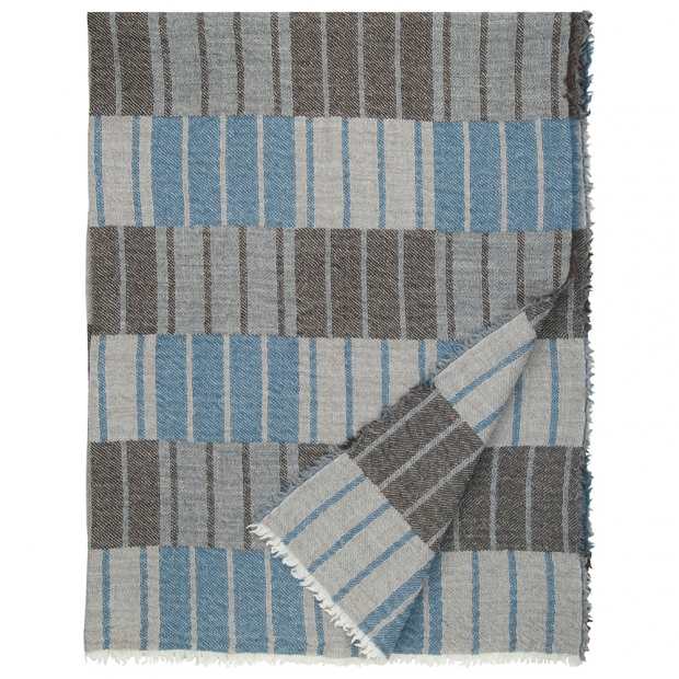 Vlnená deka Sointu 140x180, modro-hnedá