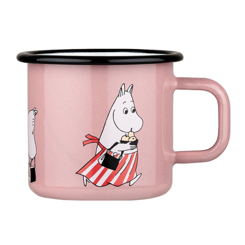 Moominmamma mug 0.37l, enamel / pink