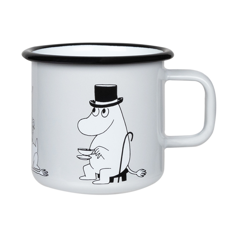 Moominpappa mug 0.37l, enamel / gray