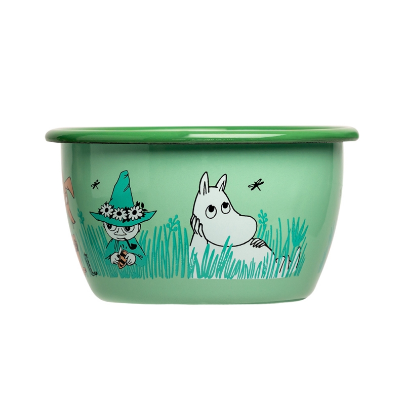 Moomin Boys bowl 0.3l, enamel / green
