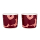 Mug Oiva Unikko 0.2l, 2pcs, pink-red / without handle