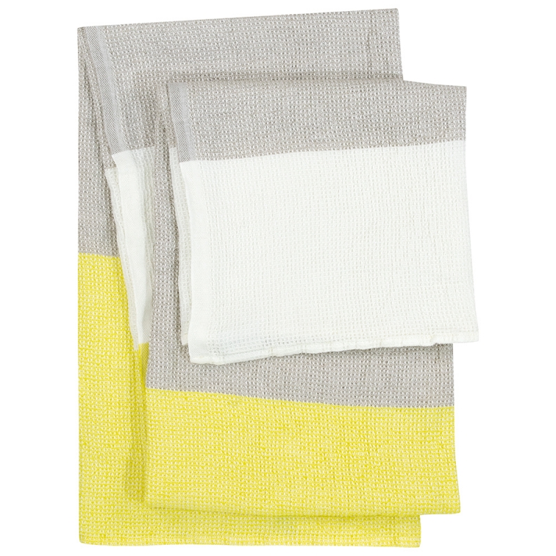 Towel Terva, linen-white-yellow
