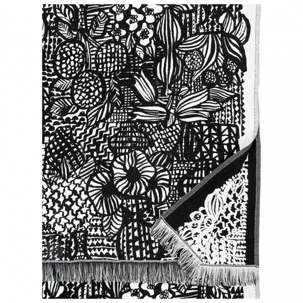 Linen blanket / tablecloth Veranta 140x240, black-white
