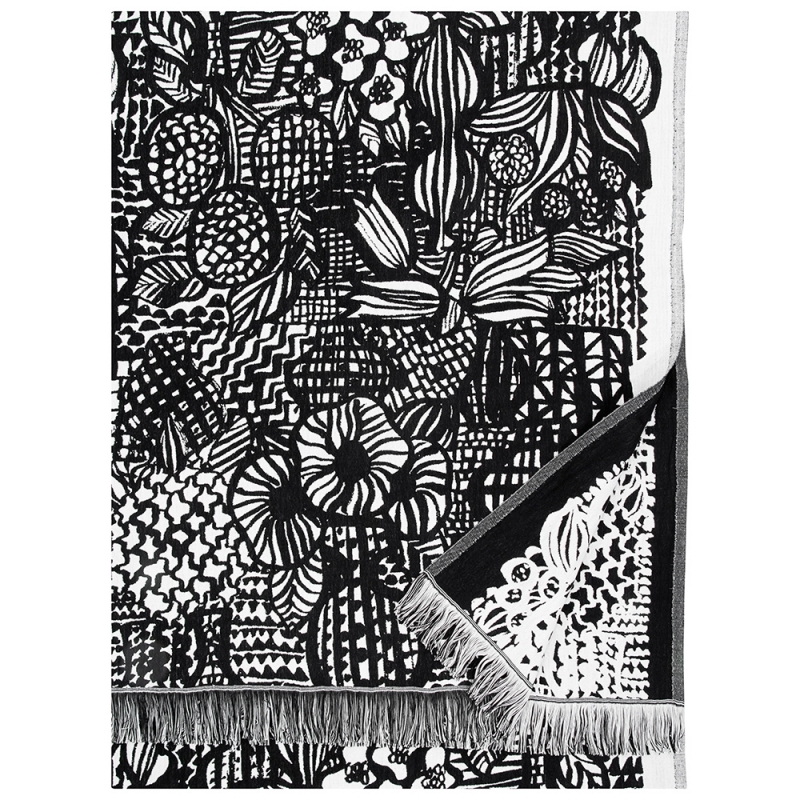Linen blanket / tablecloth Veranta 140x240, black-white