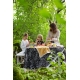Linen blanket / tablecloth Veranta 140x240, black-white