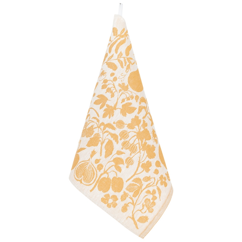 Linen tea towel / napkin Puutarha 46x46, orange-white