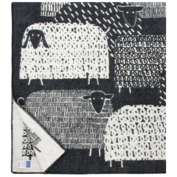 Vlnená deka Päkäpäät 130x180, čierno-biela