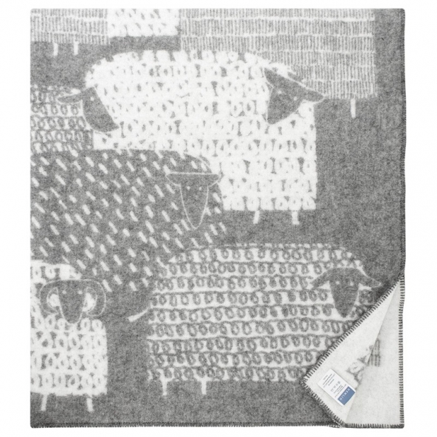 Wool blanket Päkäpäät 130x180, gray-white