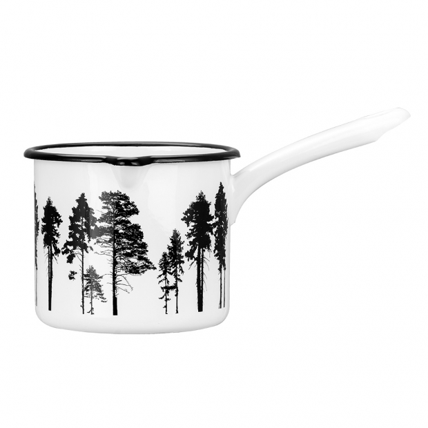 Forest saucepan 1.3l, enamel / black-white