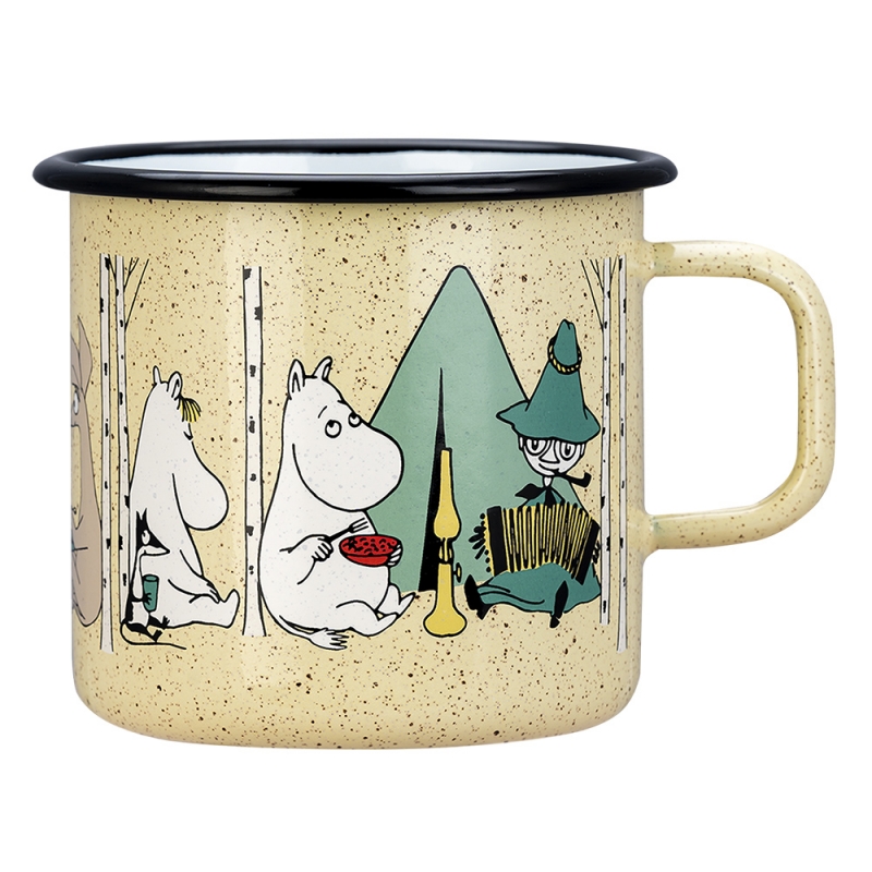 Moomin Campers mug 0.8l, enamel / beige