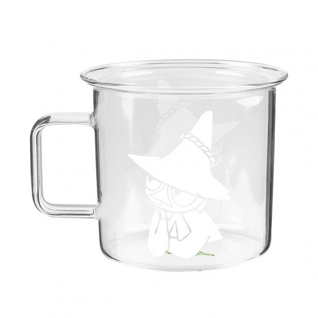 Glass mug Snufkin 0.35l, white-clear