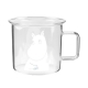 Sklenený hrnček Moomin 0,35l, bielo-číry