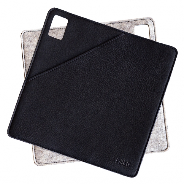 Square mitten, moose leather / wool