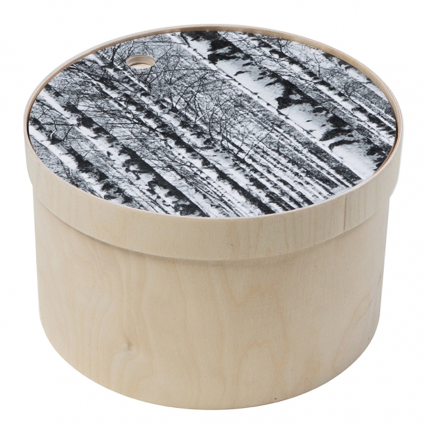 Bread box with cutting board Birch forest