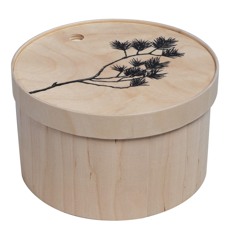 Pastry box with cutting board Pine branch