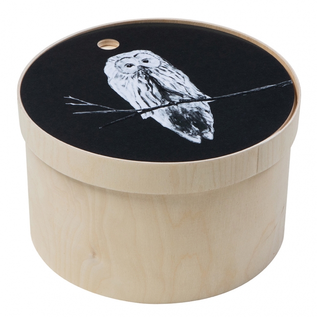 Bread box with cutting board Owl